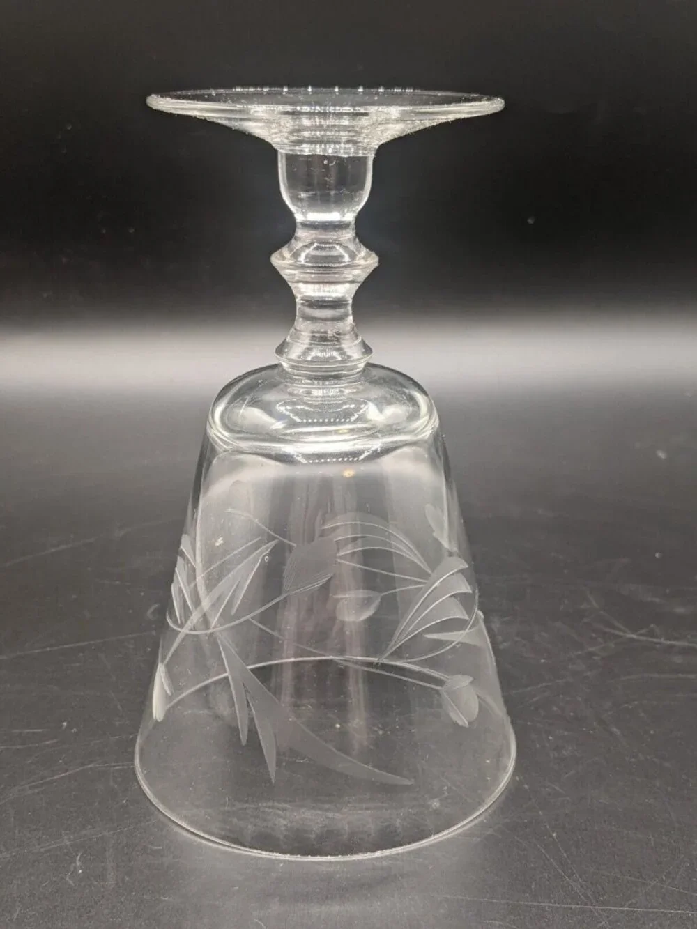 Vtg Etched Clear Glasses Set of 6 New Old Stock Goblet Water Wine 10 oz